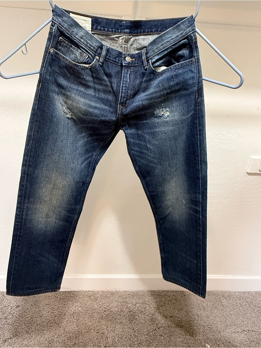 Banana Republic Slim Jeans in Dark Blue with Fading